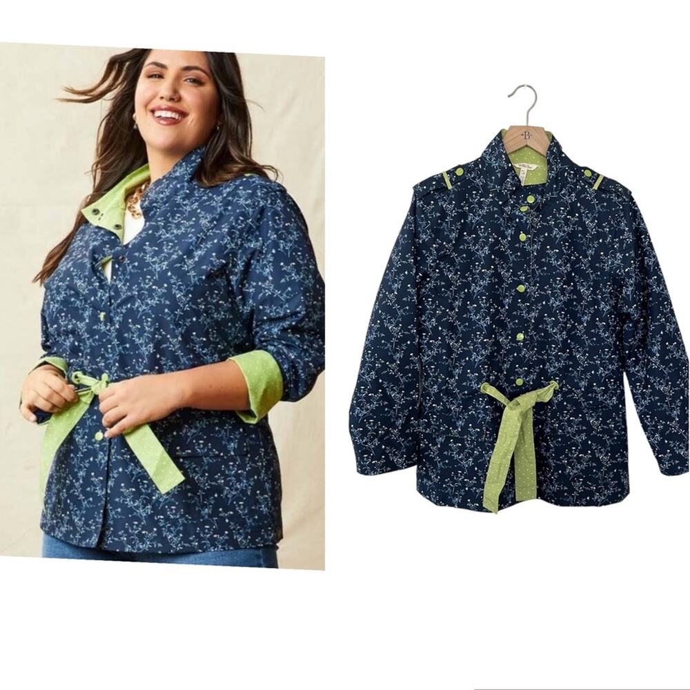 NEW Matilda Jane Brighten the Day Floral and Dot Rain Jacket Women’s Size Small